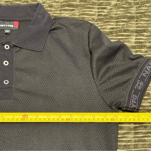 🐷 Nasty Pig Penalty Black Mesh Polo - Picture 11 of 11